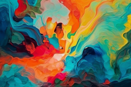 abstract watercolor background. Colorful paint mixing in water.の素材