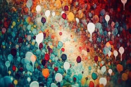 Abstract circular bokeh background. Colorful circles. Festive background.の素材