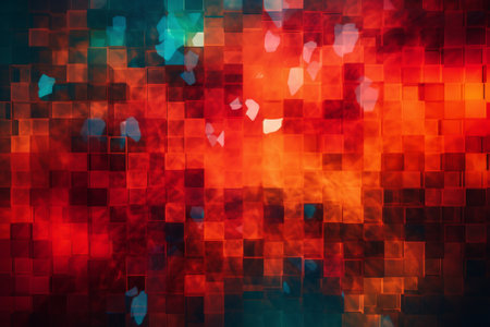 abstract background with red and blue squares and bokeh effectの素材