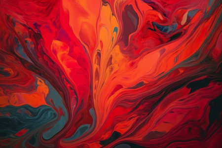 Abstract background of acrylic paint in red, blue and black colors.の素材