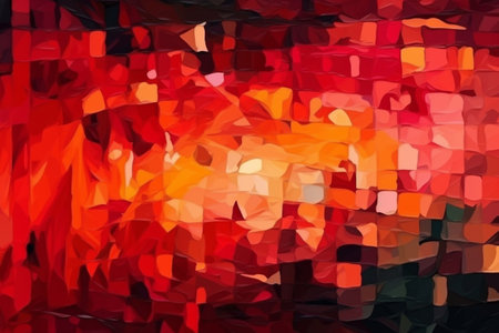 Abstract illustration of red, orange, yellow and black Impasto backgroundの素材