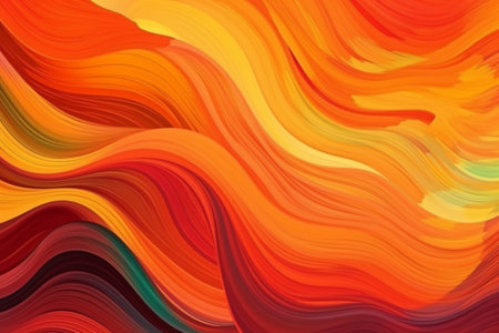 abstract colorful background with smooth lines in red, orange and yellow colorsの素材