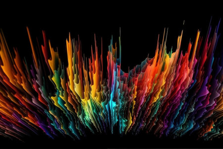 abstract background with rainbow colors on a black background. Illustrationの素材