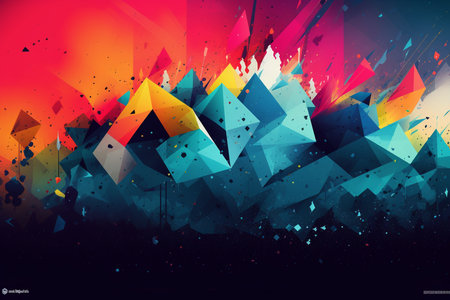 Abstract colorful background with geometric shapes. Vector illustration. Eps 10.の素材