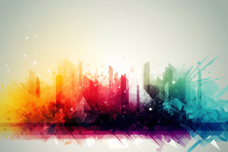 Modern city skyline. Vector illustration. Eps 10. Abstract colorful background.の素材