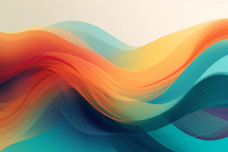 abstract colorful background with smooth wavy lines. Vector illustration.の素材
