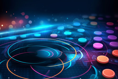 Abstract technology background with circles and lines. Vector illustration. Eps 10の素材