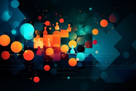 Abstract background with colorful bokeh lights. Vector Illustration.の素材