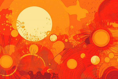 Abstract grunge background with circles and blots. Vector illustration.の素材