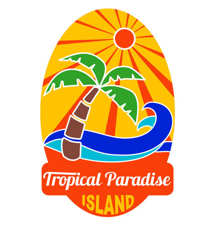 Tropical paradise icon for travel and other company and t-shirtsのイラスト素材