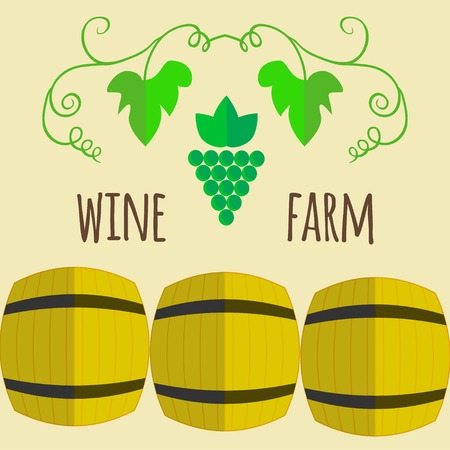 Flat style wine shop design setのイラスト素材