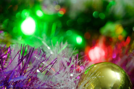 Abstract Christmas Background. Magic light and Christmas decorations, tinsel.の写真素材