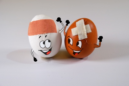 Draw in a duel of two boxers eggs, everyone is happy, friendship won