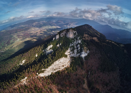 Maly Roszutec peak in sunset - Slovakia mountain Fatraの写真素材