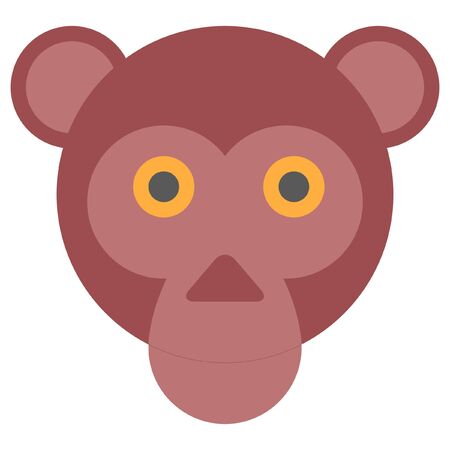 monkey animal vector illustration icon flat design