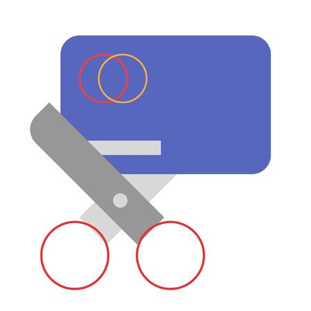 cuting bank card vector illustrationのイラスト素材