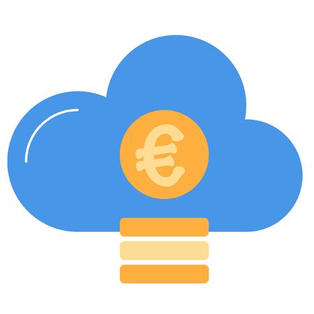 coin cloud vector illustrationのイラスト素材