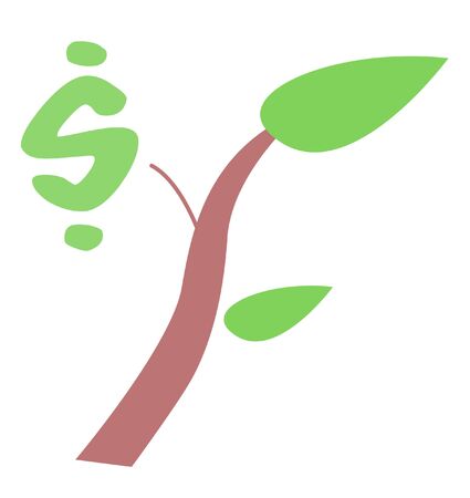 dollar in grow vector illustrationのイラスト素材