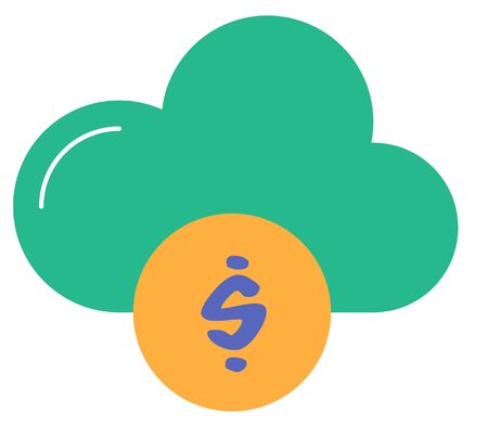 dollar in cloud vector illustrationのイラスト素材