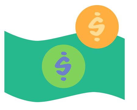 dollar paper vector illustrationのイラスト素材