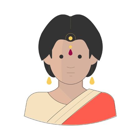 indian tradtionnel women illustration vectorのイラスト素材