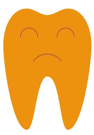 sad tooth illustrationのイラスト素材
