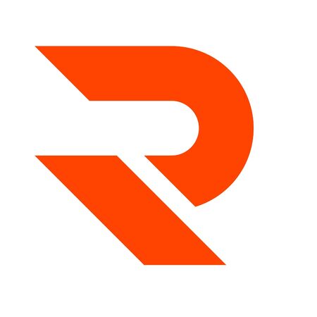 orange letter R illustration logoのイラスト素材