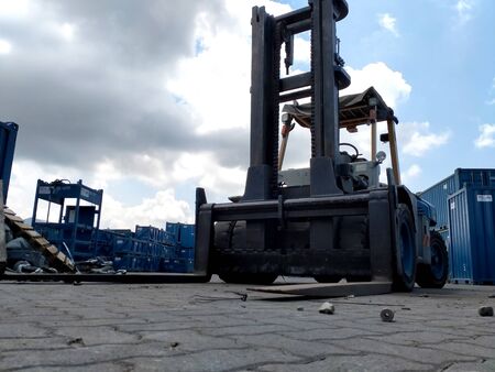 Forklift at yard during working hour