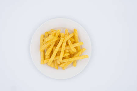 French fries on a white plate