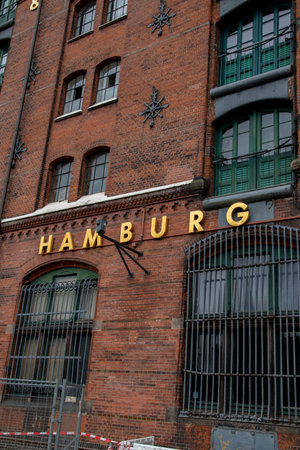 Historic Port of Hamburg is a sea port on the river Elbe.named the country's "Gateway to the World"のeditorial素材
