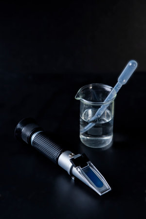 Refractometer is a laboratory or field device for the measurement of an index of refraction.