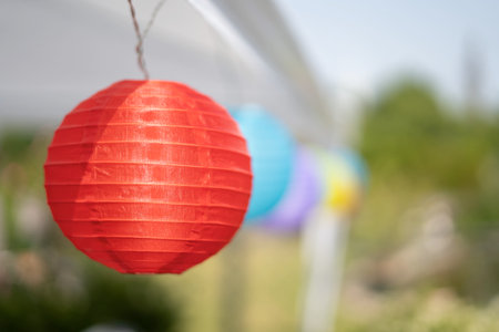 Paper lantern hanging as decoration.の写真素材