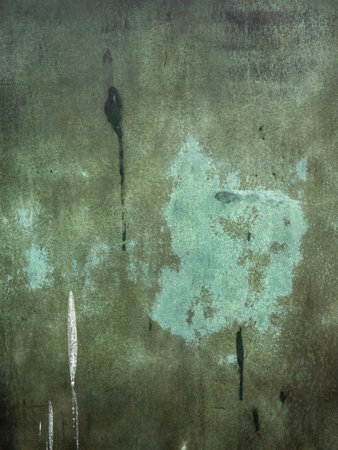 Vintage green metal wall with green color and rustの写真素材