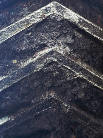 Large size bolts and nuts in iron and steel factories, old vintage rusty metalの写真素材