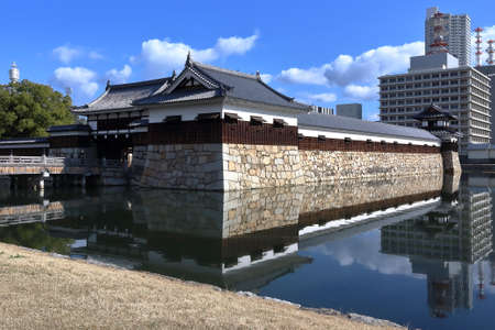 Bridge and entrance of Hiroshima Castleのeditorial素材