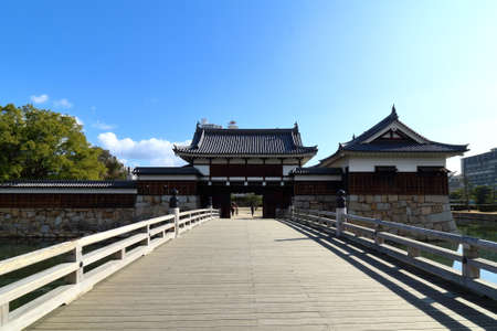 Bridge and entrance of Hiroshima Castleのeditorial素材