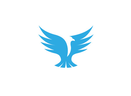 Bird eagle open wings flying logoのイラスト素材