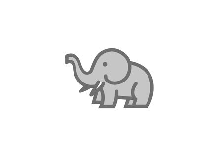 Cute elephant with Hose up and hornsのイラスト素材