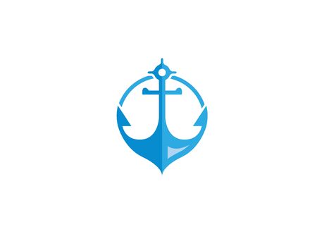 blue anchor for boat and yacht   designのイラスト素材