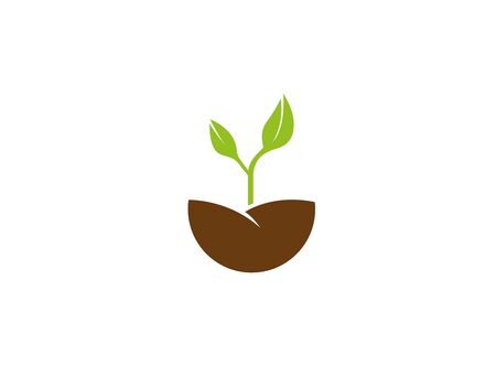 Farming growing Plants with leavesのイラスト素材