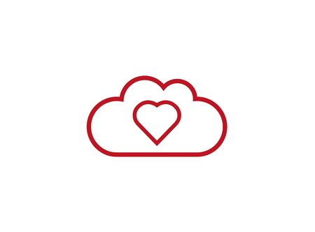 Heart inside the clouds   design illustrationのイラスト素材