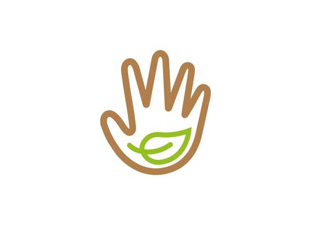A leaf inside the hand for protect plants  designのイラスト素材