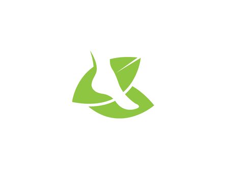 Footprint and health nature leaves bio care designのイラスト素材
