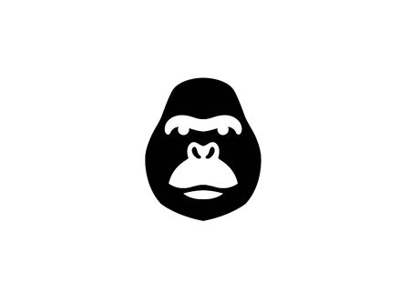 Gorilla head with angry face  designのイラスト素材