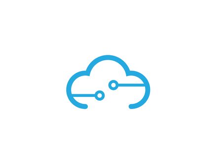 Technology connect with clouds symbol  designのイラスト素材