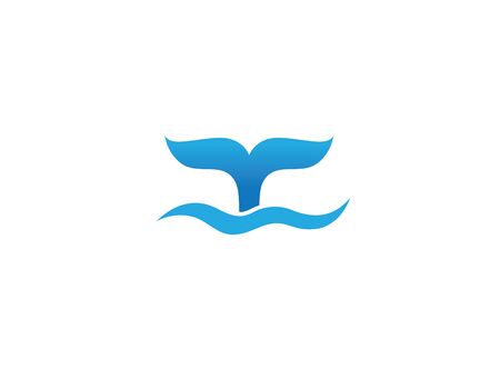 Whale diving deep in the sea and show Tail up for designのイラスト素材
