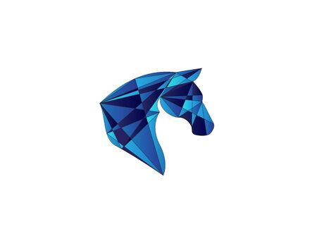 poly head horse for design illustration on white backgroundのイラスト素材