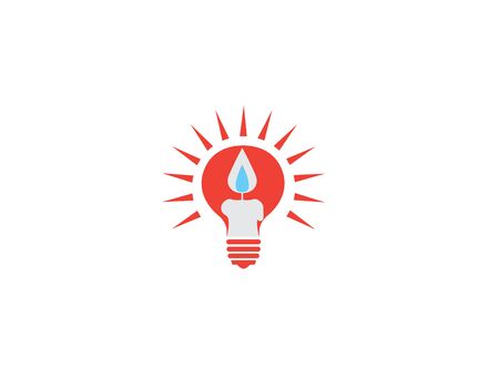 candle in the bulb for logo design illustrationのイラスト素材