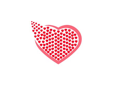 heart full of little hearts set for logo design illustration on a white backgroundのイラスト素材
