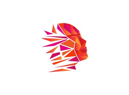 polygon man head for logo design illustrationのイラスト素材